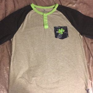 NWOT floral pocket baseball tee